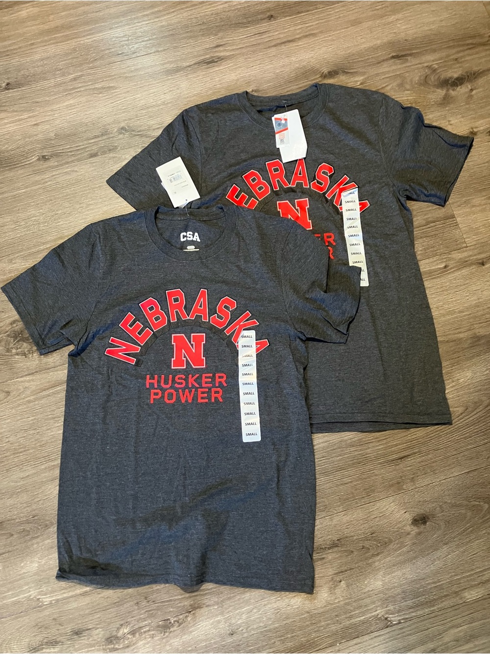 Nebraska Huskers Gray Short Sleeve Tee - Red Logo